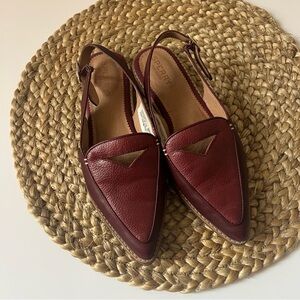 Sperry Burgundy Leather Saybrook Slingback Flats